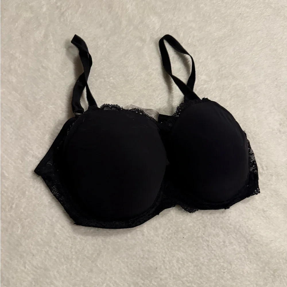 Victorias Secret Body by Victoria Lined Demi Bra Black Lace Size 36D - Picture 2 of 3